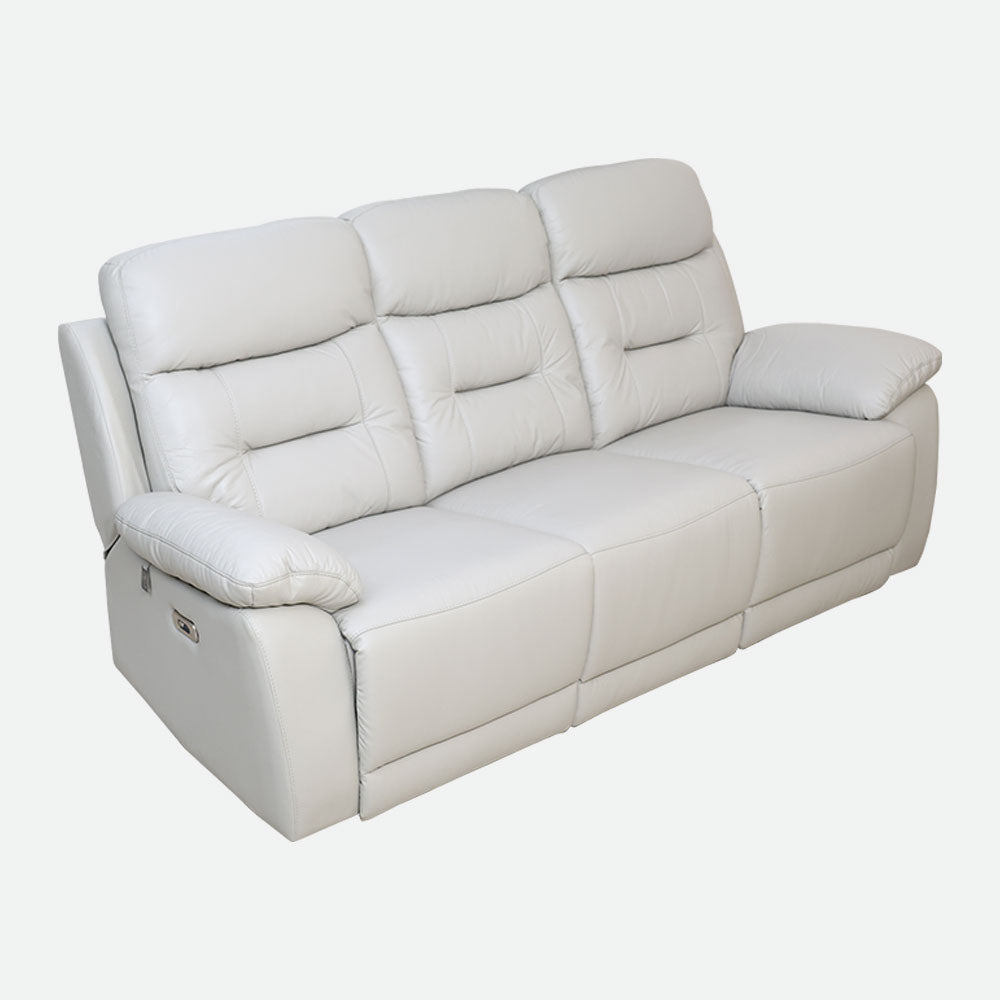 MAARK MOTORIZED RECLINER LEATHER SOFA SET 3R+2R+1R 1407-9692-L. GRAY HT
