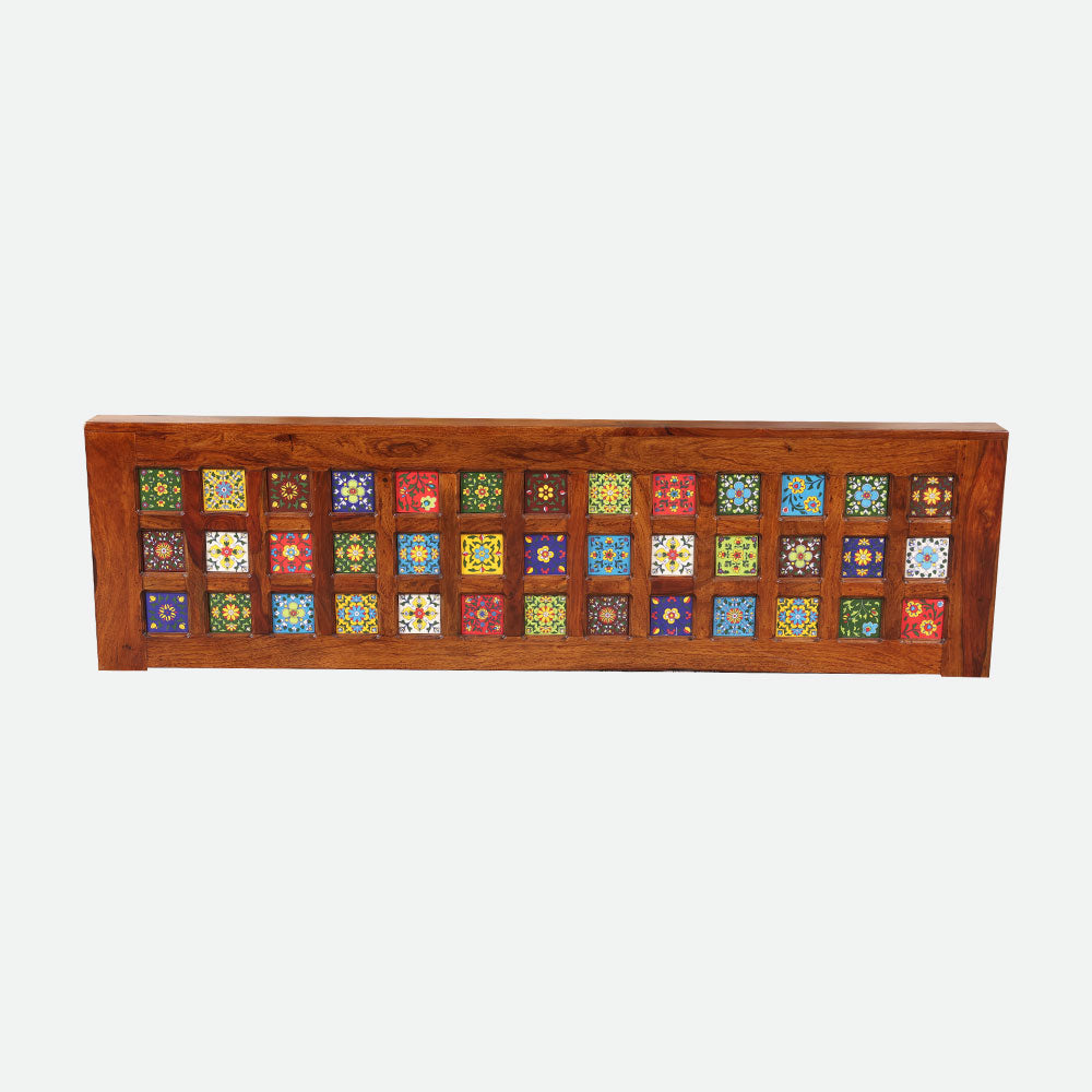 MAARK SHEESHAM WOOD QUEEN SIZE BED (5*6.5) 3112 NATURAL FINISH SV