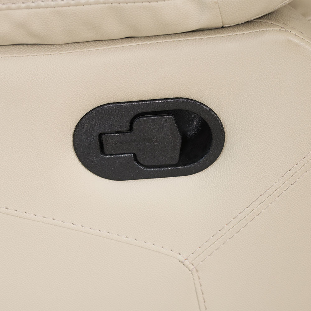MAARK MANUAL RECLINER LEATHER SOFA SINGLE SEATER 1157 CREAM COLOUR HT