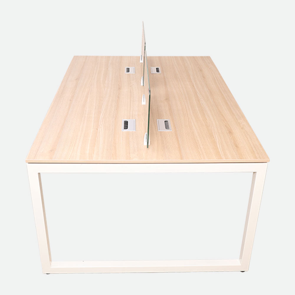 MAARK WORK STATION & PEDESTAL WITH STEEL FRAME AND GLASS 6*4