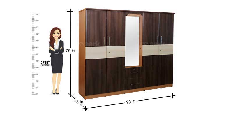 MAARK 5 DOOR WARDROBE PF WITH DRESSER