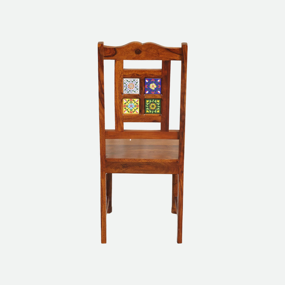 MAARK SHEESHAM WOOD 4 SEATER DINING SET (5*3) 1166 NATURAL FINISH SV