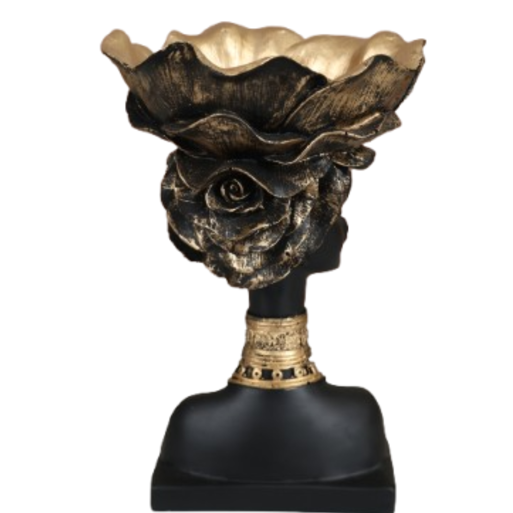 MAARK STATUE BOWL AFRICAN LADY SET OF 2 EH