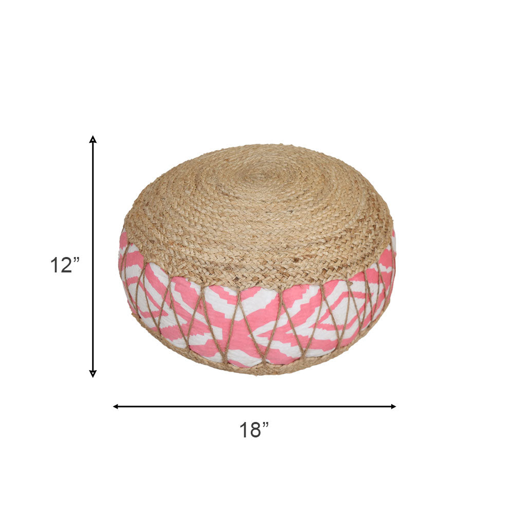 MAARK ROUND JUTE V POUF MULTI 48*48*20