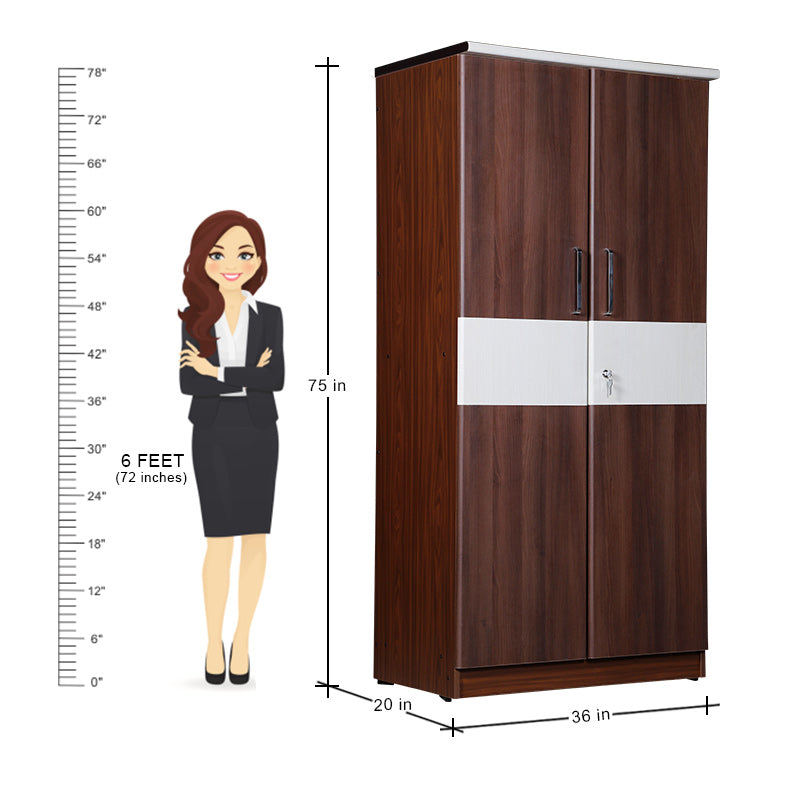 MAARK 2 DOOR WARDROBE PF PREMIUM