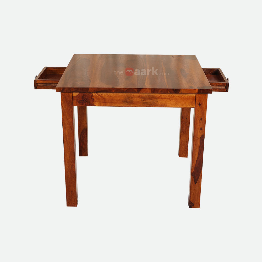 MAARK SHEESHAM WOOD 2 SEATER DINING SET (2.75*2.75) 1184 NATURAL FINISH SV