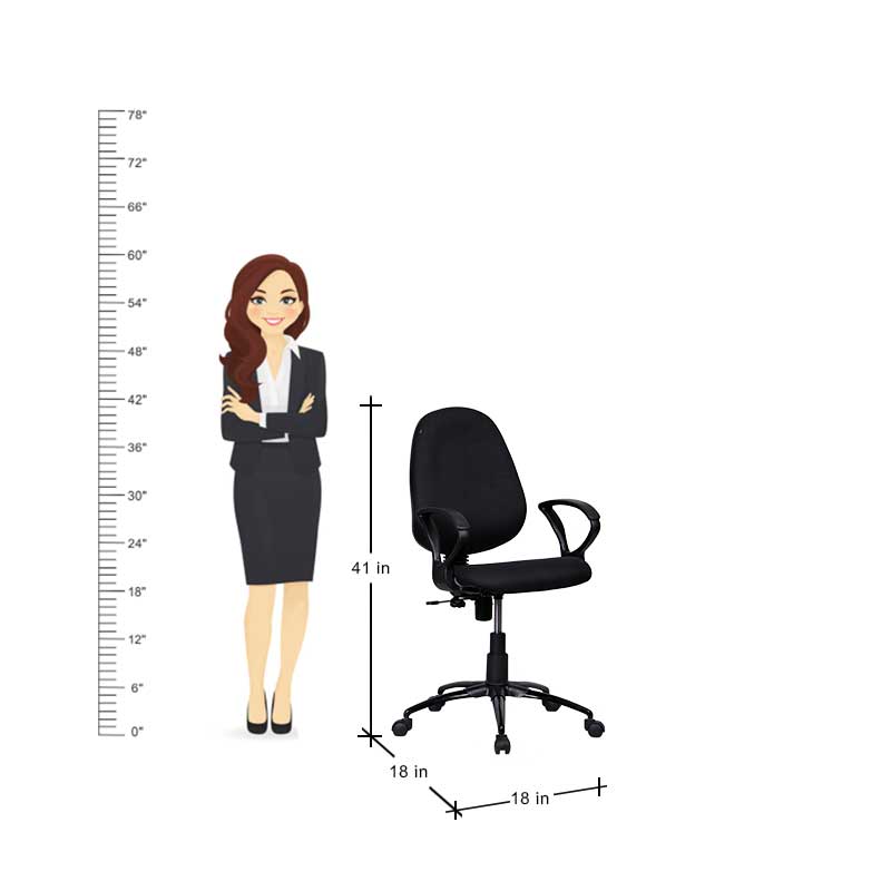 MAARK LOW BACK OFFICE CHAIR 3011 BLACK COLOUR AS