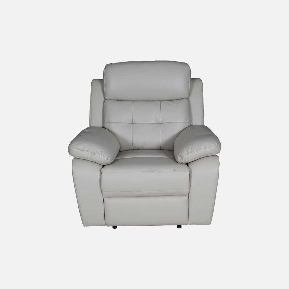 MAARK MANUAL RECLINER LEATHER SOFA SET (3R+1R+1R) 1157 CREAM COLOUR HT