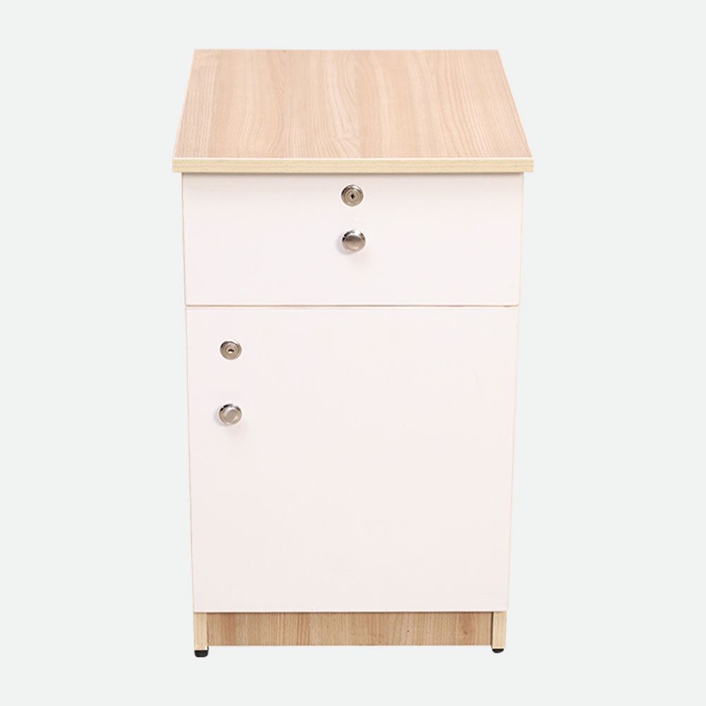MAARK WORK STATION & PEDESTAL WITH STEEL FRAME AND GLASS 6*4