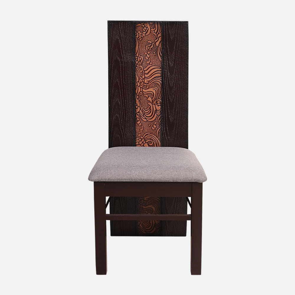 MAARK GLASS TOP 6 SEATER DINING SET NEW BLAZON WALNUT COLOUR