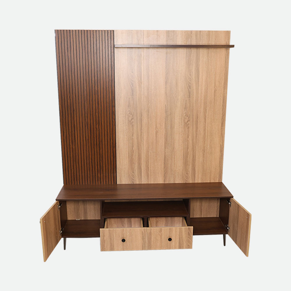 MAARK BOOM TV UNIT 7*6 WITH LOUVERS WITH 2 DRAWS