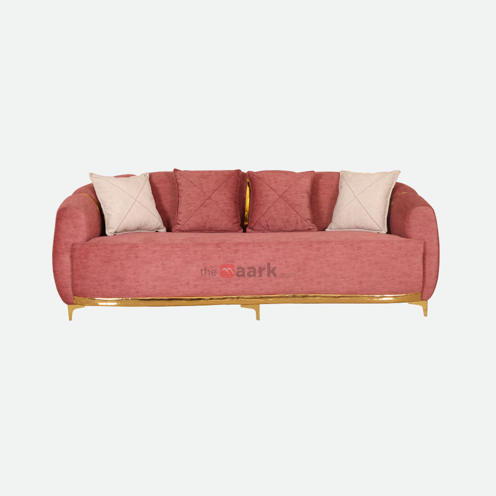 MAARK FABRIC SOFA SET (3+3+1+1+PUFFY) SUN FLOWER