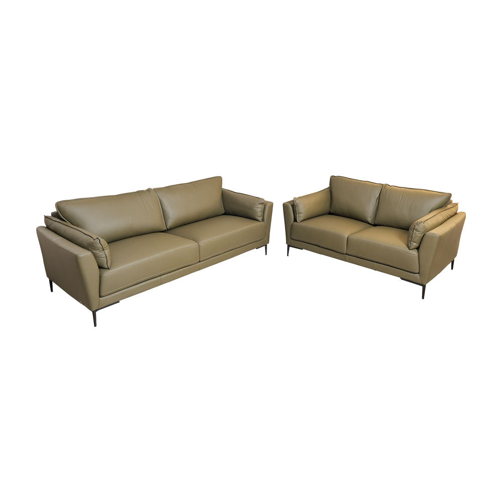 MAARK LEATHER SOFA SET (3+2) 6015 OLIVE GREEN ML