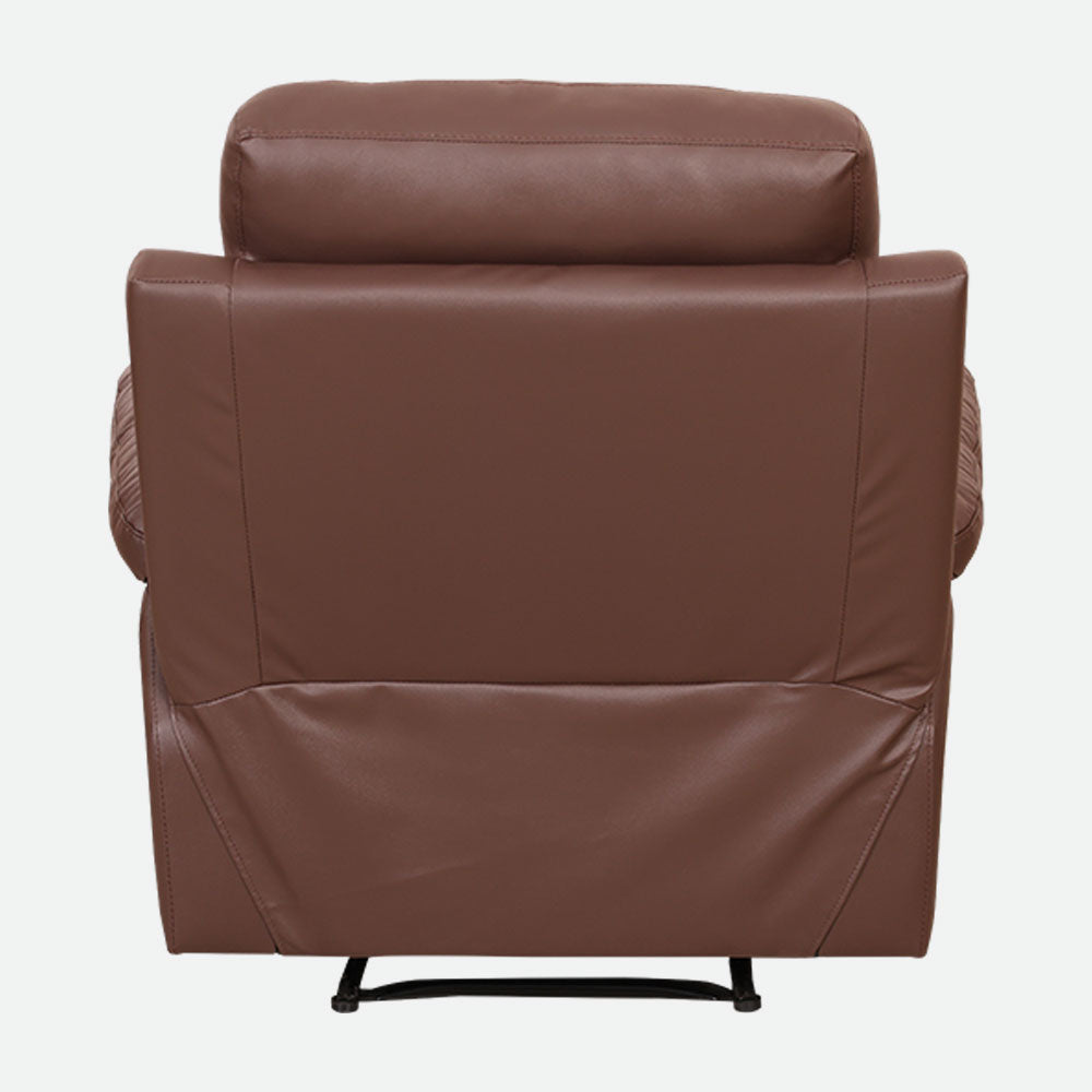 MAARK MANUAL RECLINER LEATHER SINGLE SEATER SOFA 1410-6041-BROWN HT