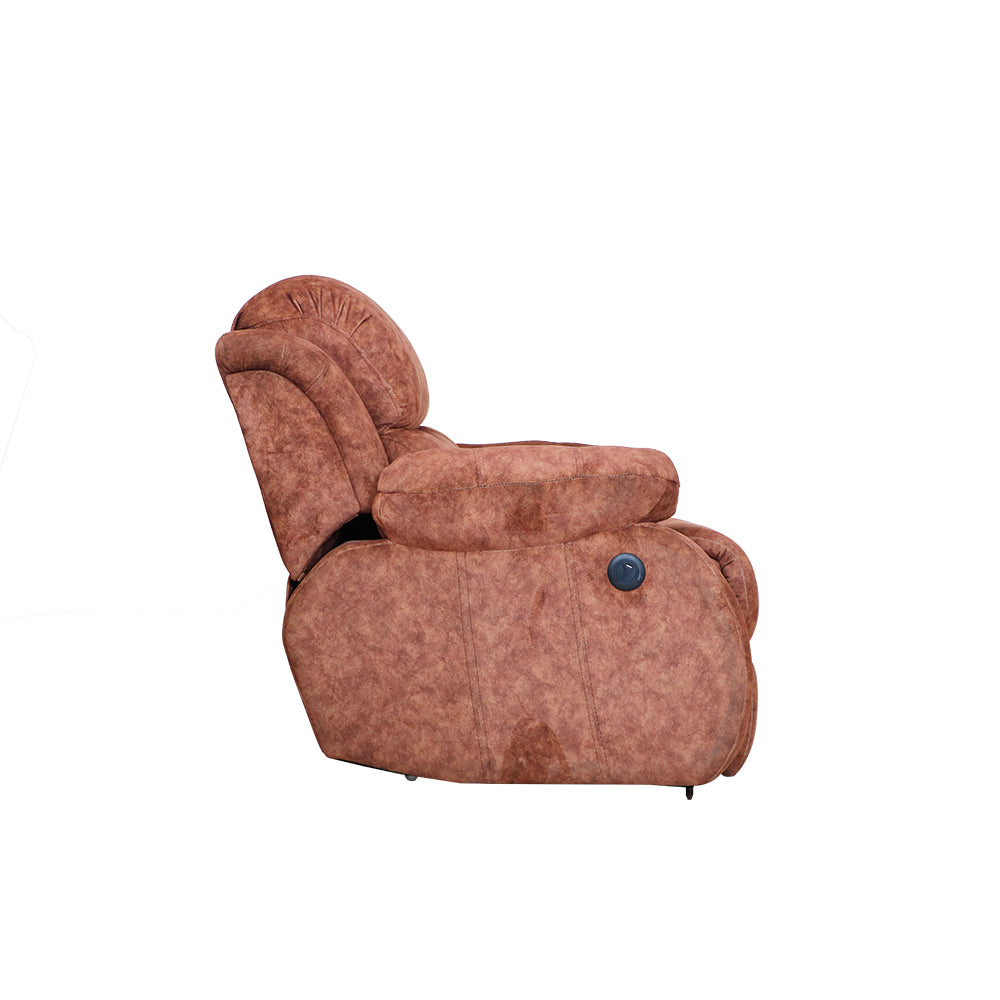 MAARK MOTORIZED RECLINER FABRIC SOFA SET (3+1R+1R) BROWN COLOUR