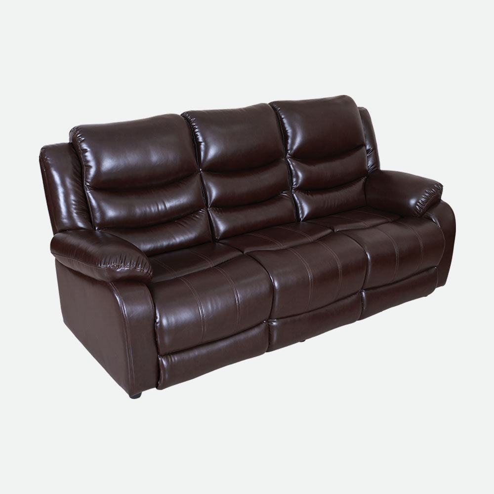 MAARK MANUAL RECLINER LEATHER SOFA SET (3+1R+1R) MAGILCHI