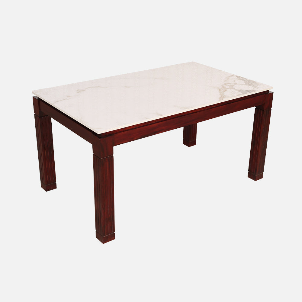 MAARK MARBLE TOP 4 SEATER DINING SET 5*3 (1+2+BENCH) OREGON TT
