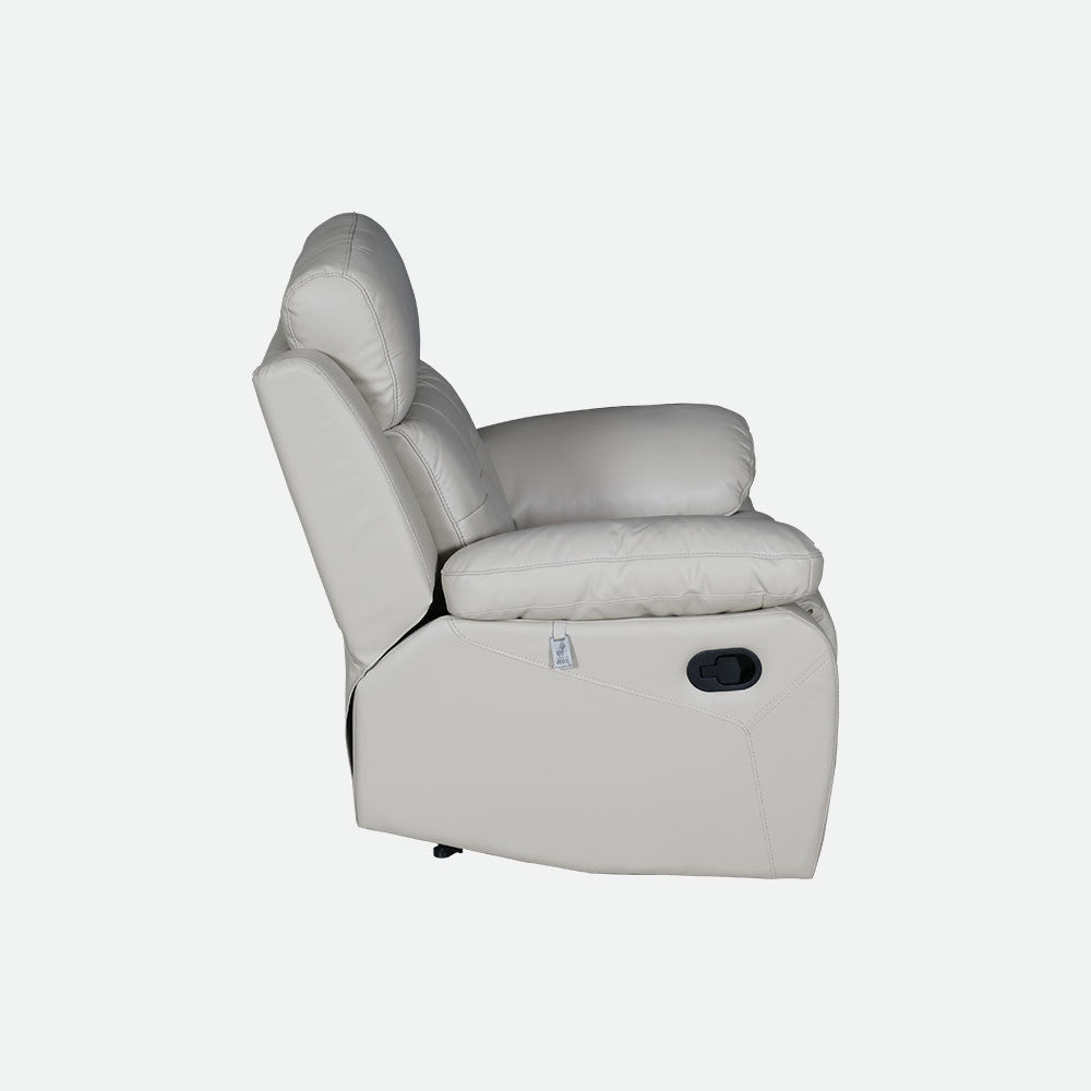 MAARK MANUAL RECLINER LEATHER SOFA SET (3R+1R+1R) 1157 CREAM COLOUR HT