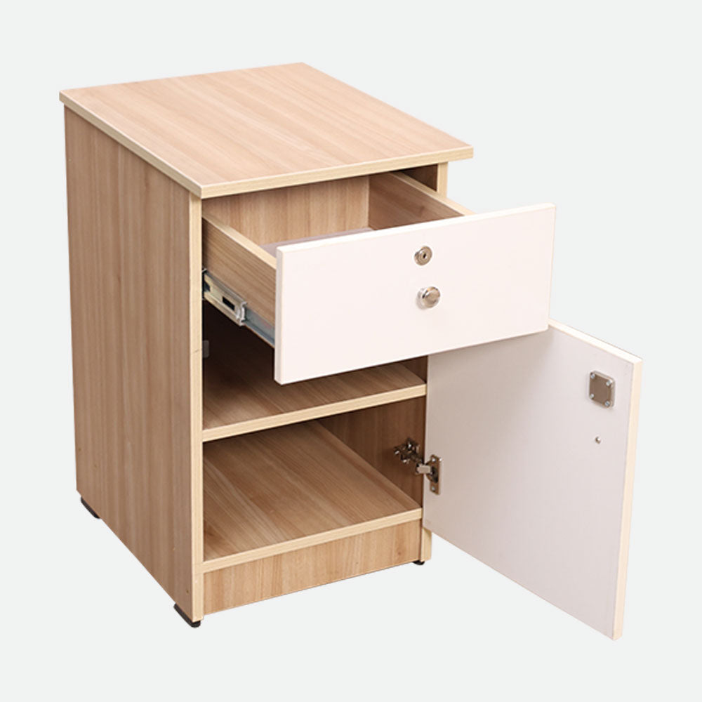 MAARK WORK STATION & PEDESTAL WITH STEEL FRAME AND GLASS 6*4