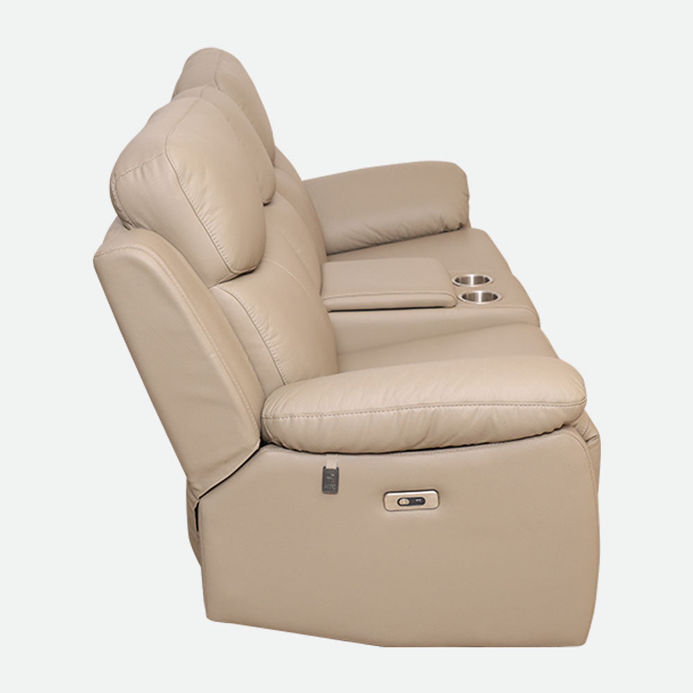 MAARK MOTORIZED RECLINER LEATHER SOFA SET (3R+2R) 1406-COFFEE HT