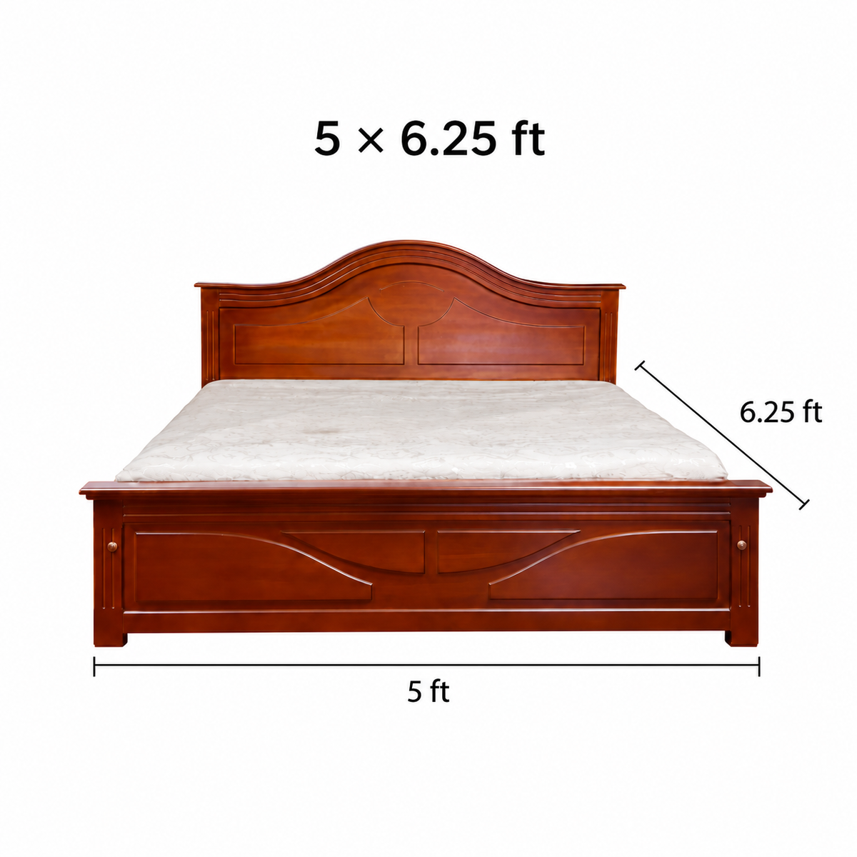 MAARK KING SIZE BED GD ARCH TEAK COLOUR