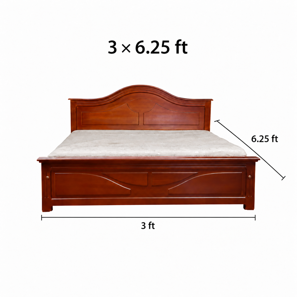 MAARK KING SIZE BED GD ARCH TEAK COLOUR