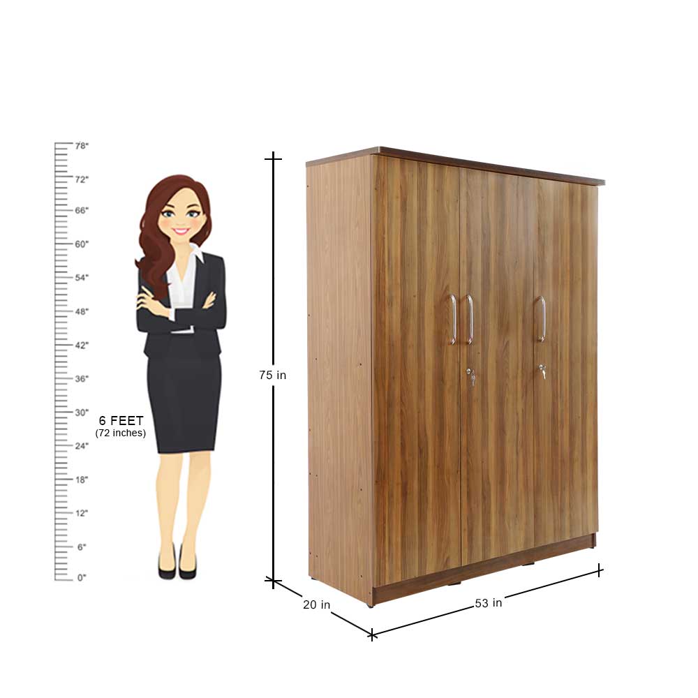 MAARK 3 DOOR WARDROBE TF WITH DRESSER