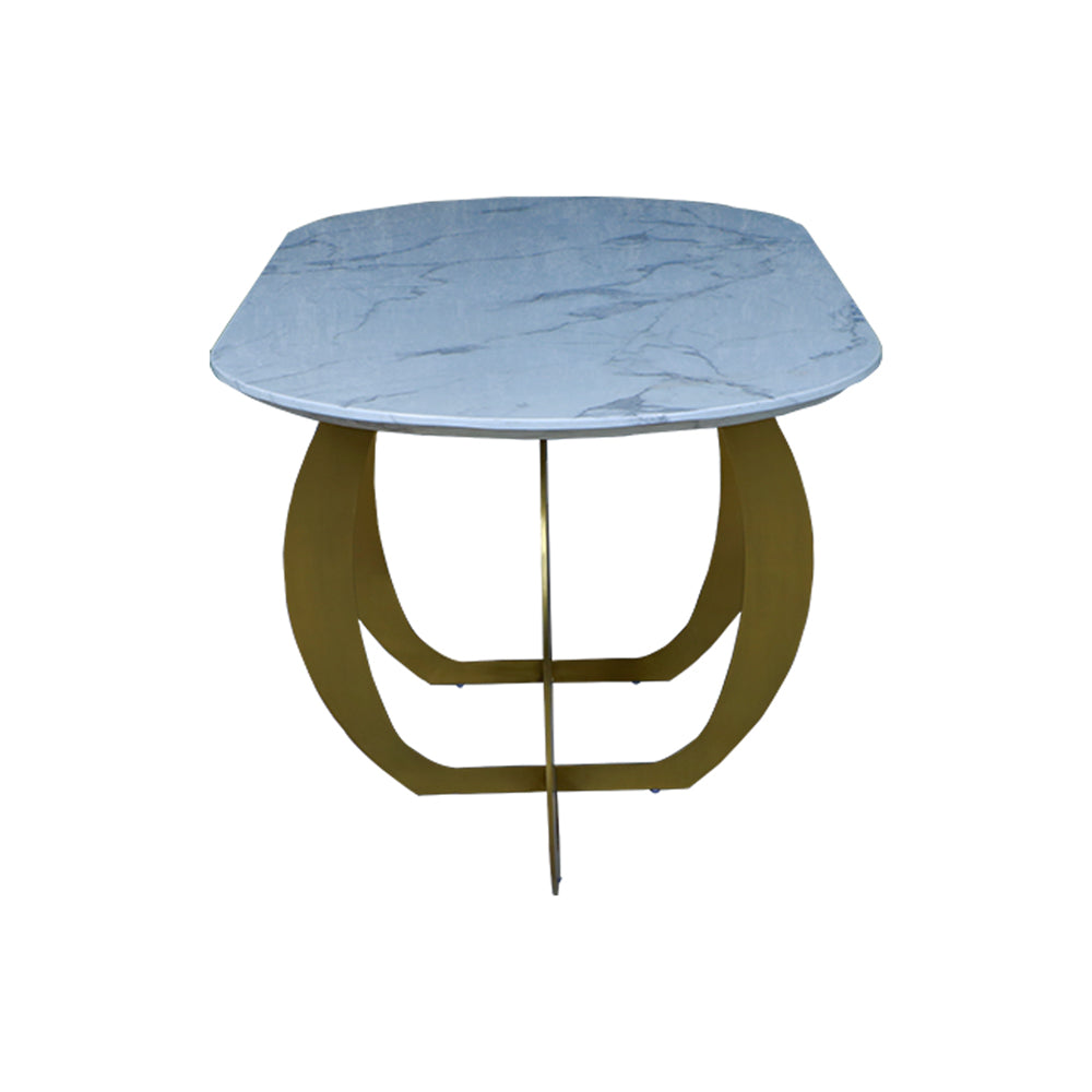 MAARK MARBLE TOP 6 SEATER DINING SET 505 RND HT