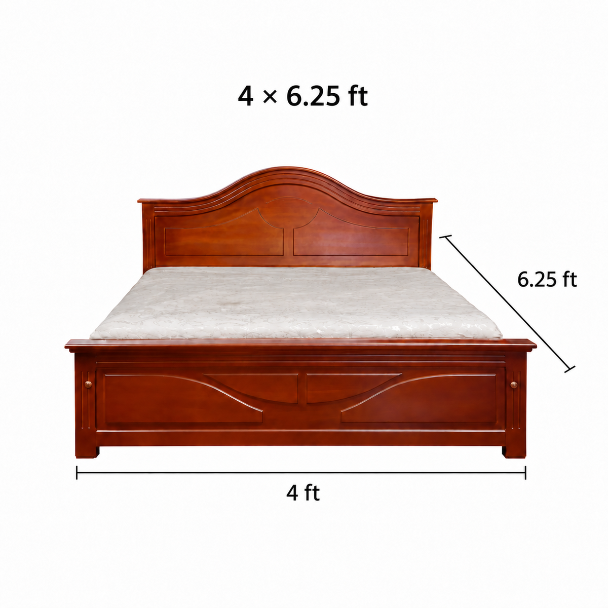 MAARK KING SIZE BED GD ARCH TEAK COLOUR