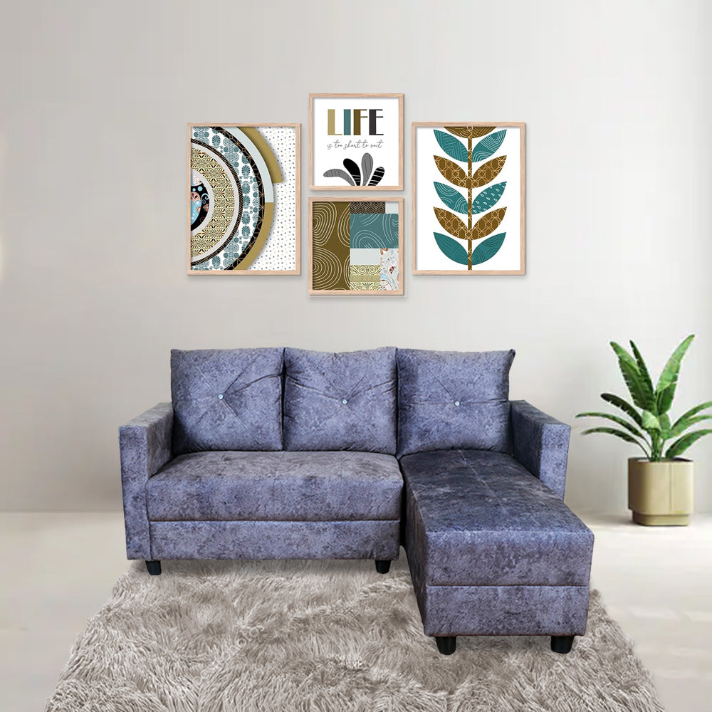 Maark Fabric Sofa Set (2+Diwan) Sadhaan Gray Colour Online India - The Maark Trendz Coimbatore