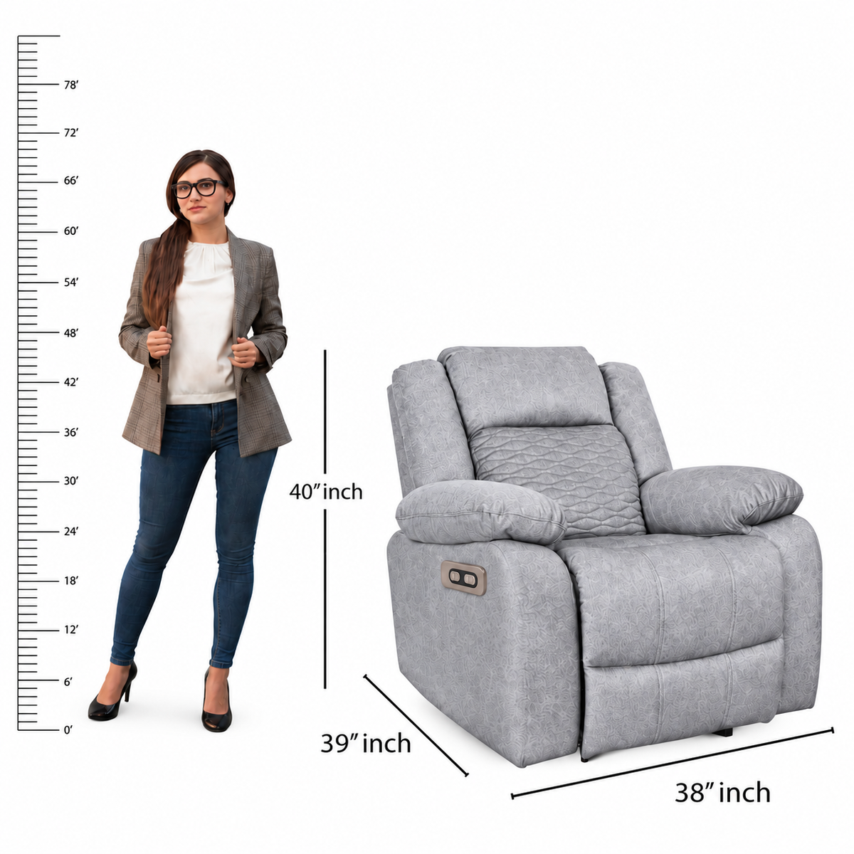 MAARK MOTRIZED RECLINER FABRIC SOFA SINGLE SEATER WAVE