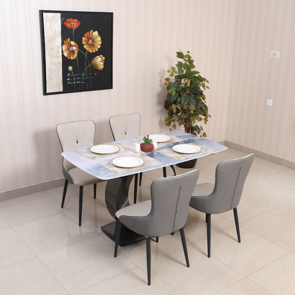 MAARK MARBLE TOP 4 SEATER DINING SET B81-A1 HT