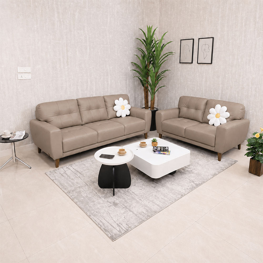 MAARK LEATHER SOFA SET (3+2) 6031 COL TAUPE ML