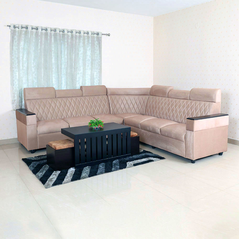 Maark Fabric Corner Sofa 6 Seater Iyarkai Online India - The Maark Trendz Coimbatore