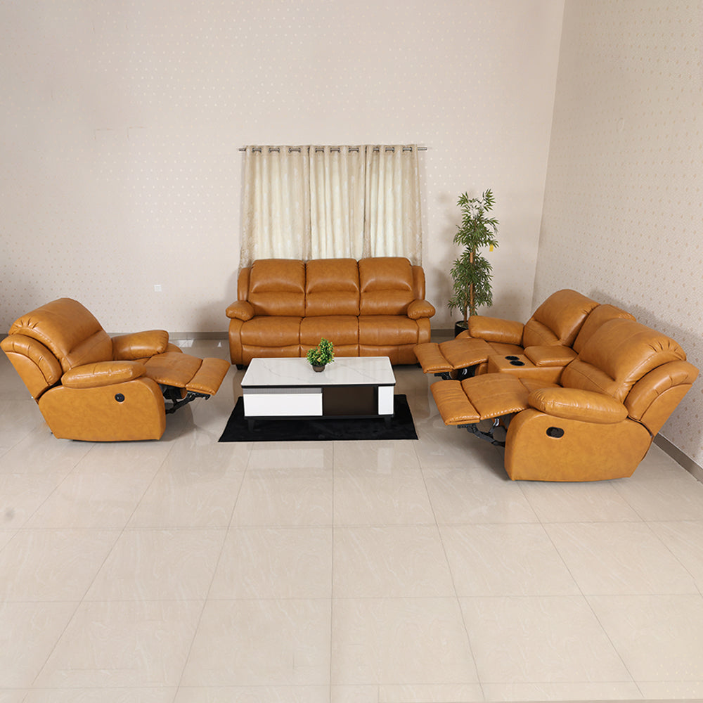 MAARK MOTORIZED RECLINER FABRIC SOFA SET (3R+2R+CONSOLE+1MOT) F411