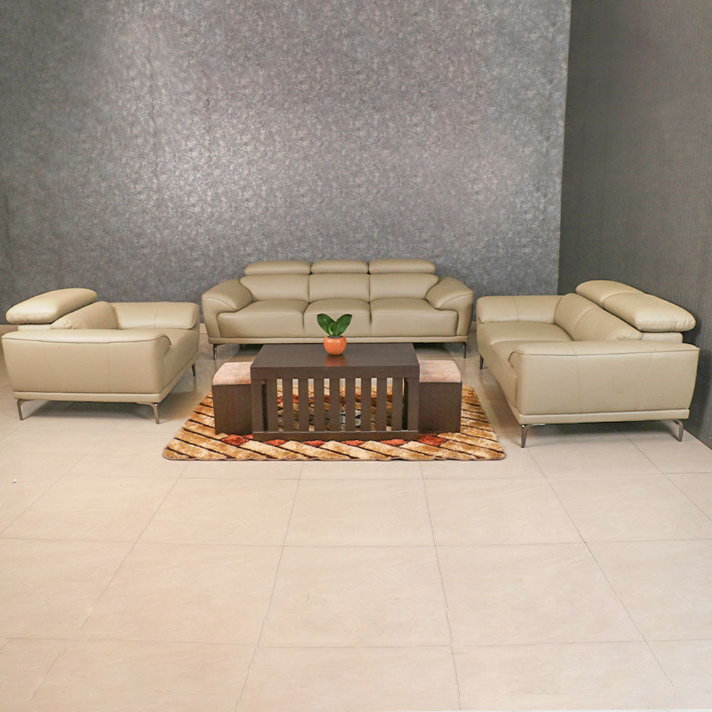 Maark Leather Sofa Set (3+2+1) 7079 Mocha Colour Ht Online India - The Maark Trendz Coimbatore