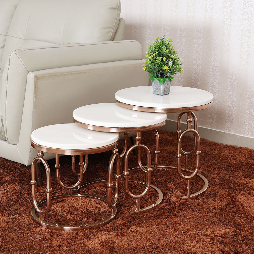 MAARK MARBLE TOP COFFEE TABLE SET 315-3P HT