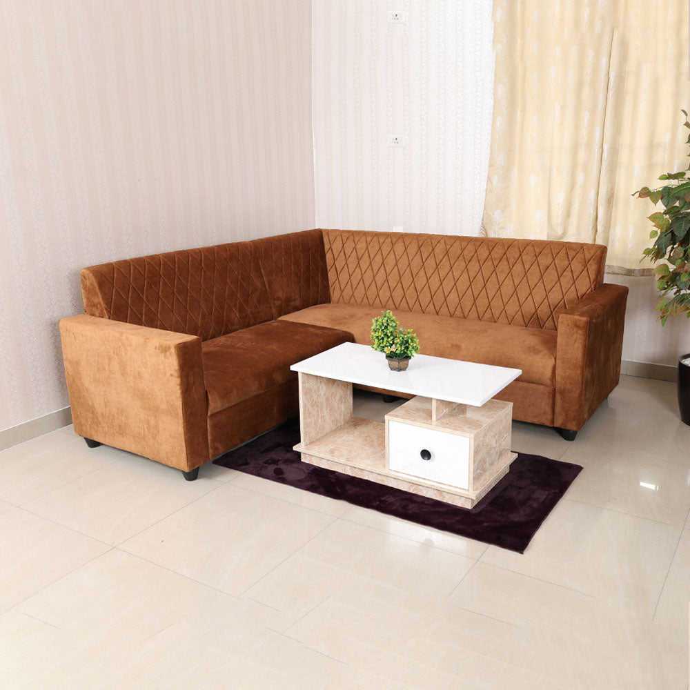 MAARK FABRIC CORNER SOFA (4+C+2) HONEY