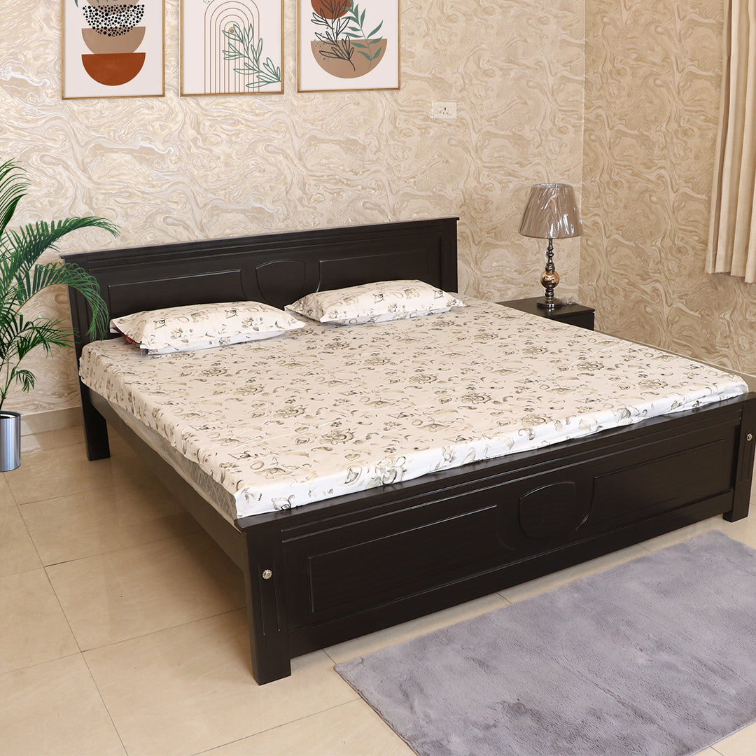 Maark King Size Bed (6*6.25) Gd Square Walnut Colour Online India - The Maark Trendz Coimbatore