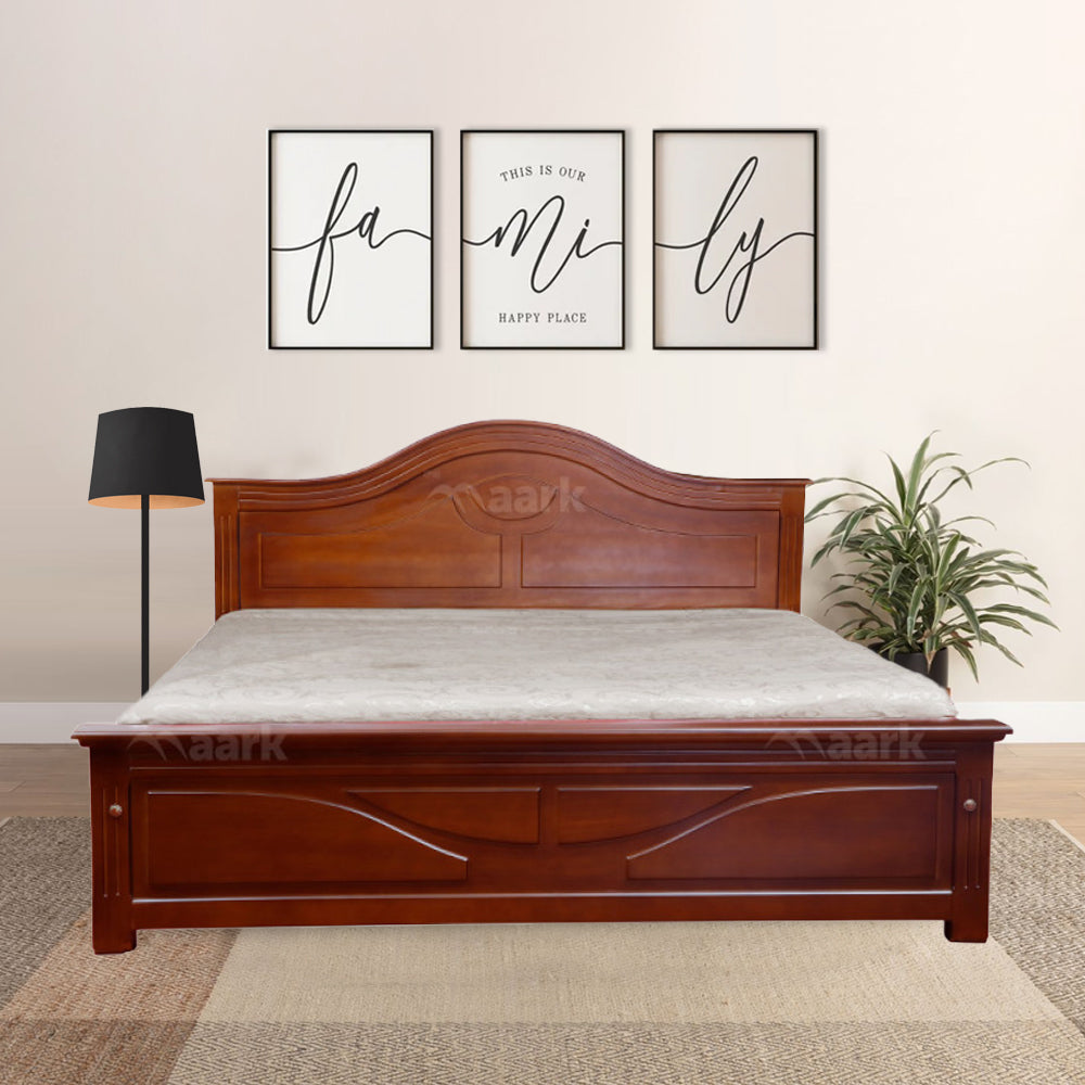 Maark Queen Size Bed (5*6.25) Gd Arch Teak Colour Online India - The Maark Trendz Coimbatore