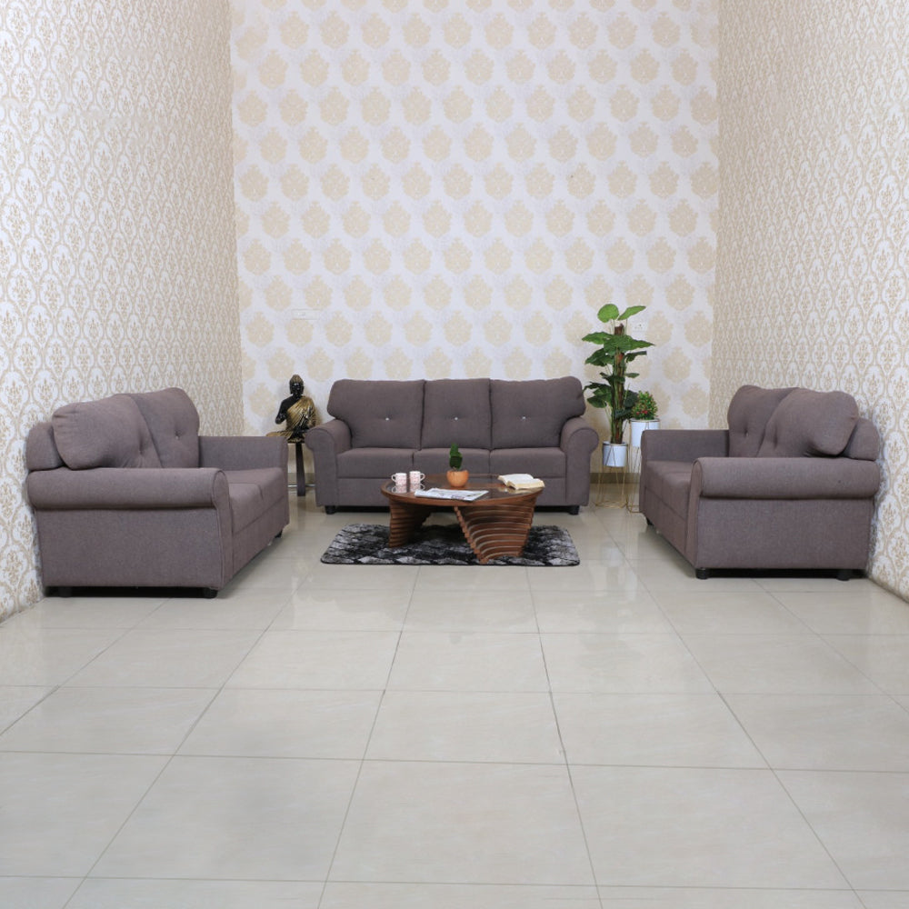 Maark Fabric Sofa Set (3+2+2) Linga Brown Colour Online India - The Maark Trendz Coimbatore