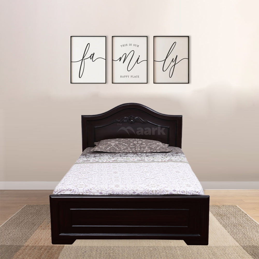 Maark Single Bed (3*6.25) Gd Arch Walnut Colour Online India - The Maark Trendz Coimbatore