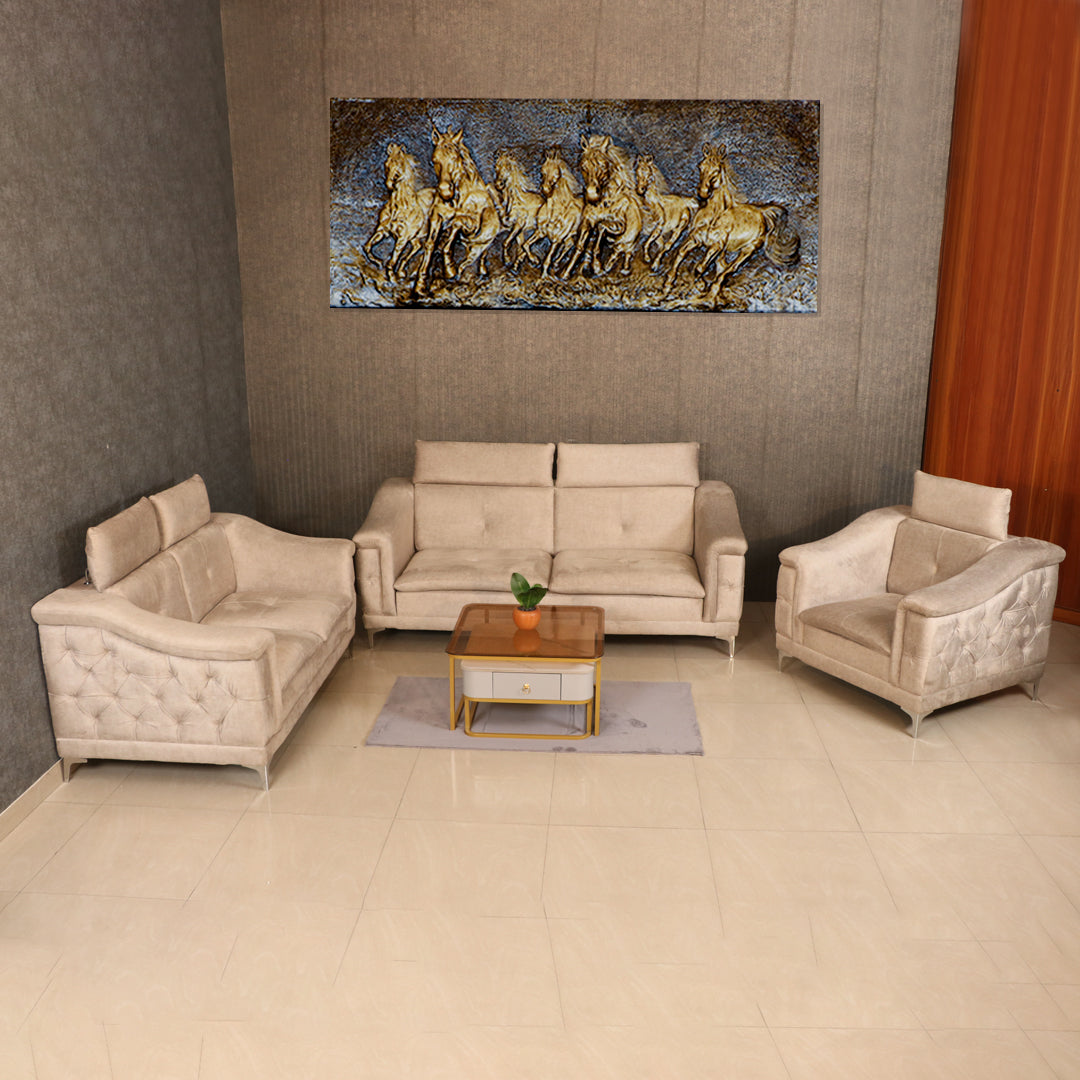 Maark Fabric Sofa Set (3+2+1) Royal Half White Colour Online India - The Maark Trendz Coimbatore