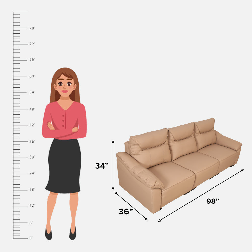 MAARK LEATHER SOFA SET (3+2+1) 3907-33 CAPPUCINO HT