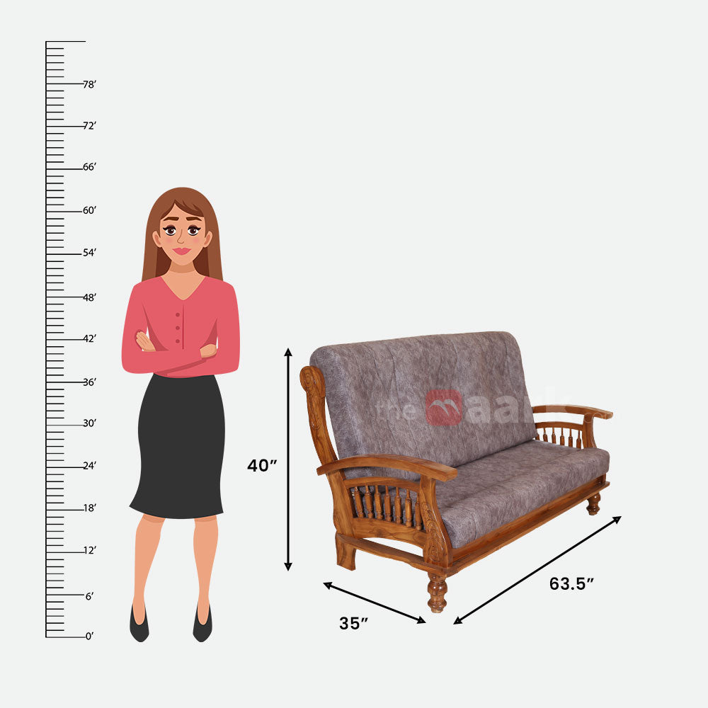 MAARK WOODEN SOFA SET (3+1+1) S-47 WCF