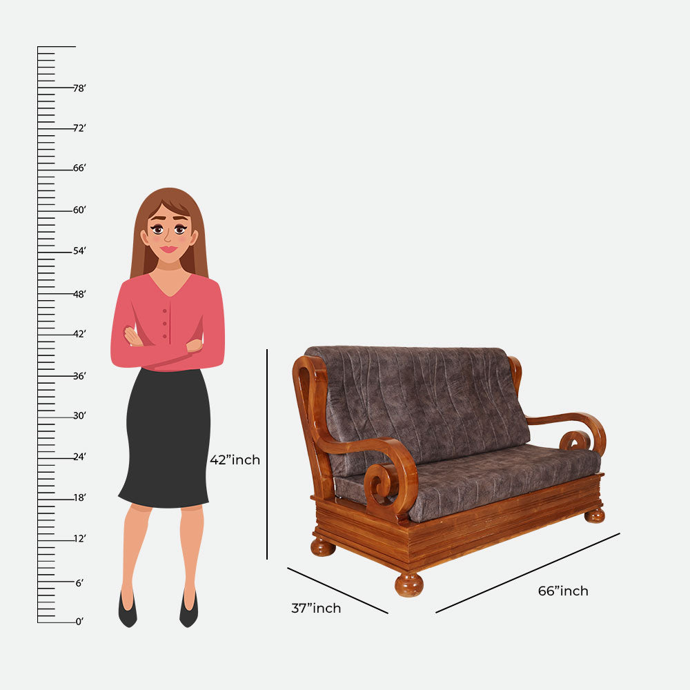MAARK WOODEN SOFA SET (3+1+1) S-43 WCF