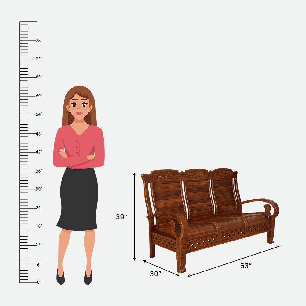 MAARK WOODEN SOFA SET (3+1+1) S-30 WCF