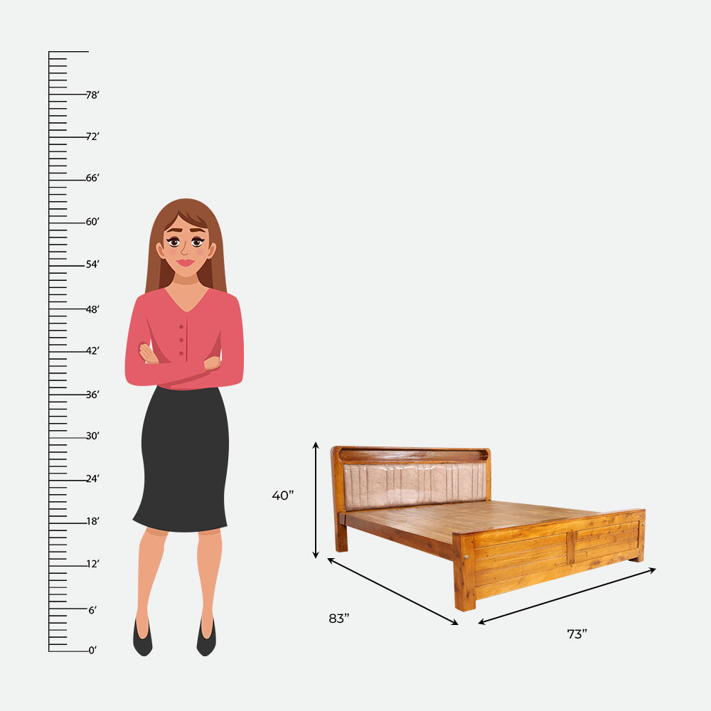 MAARK KING SIZE BED (6*6.25) CUSHION WITH HEAD STORAGE 02-AK WCF