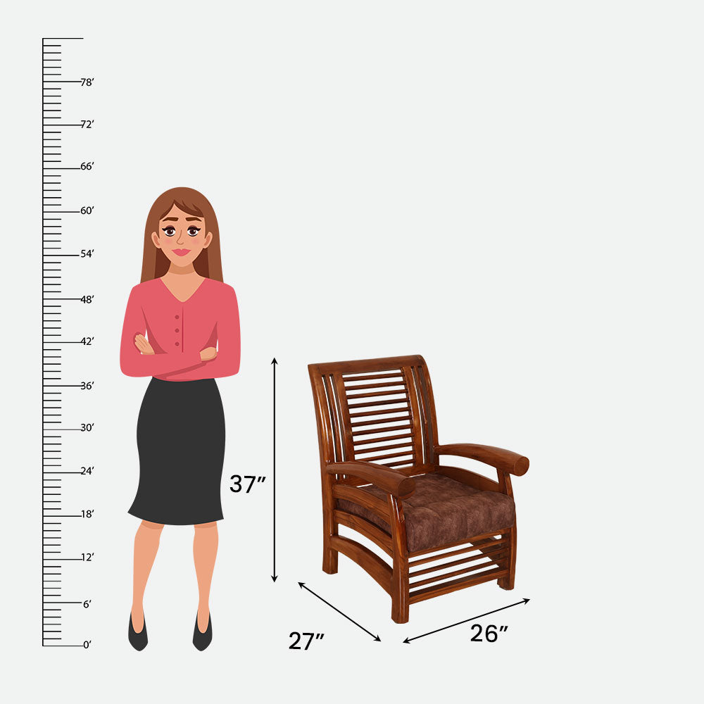 MAARK WOODEN SOFA SET (3+1+1) S-28 WCF