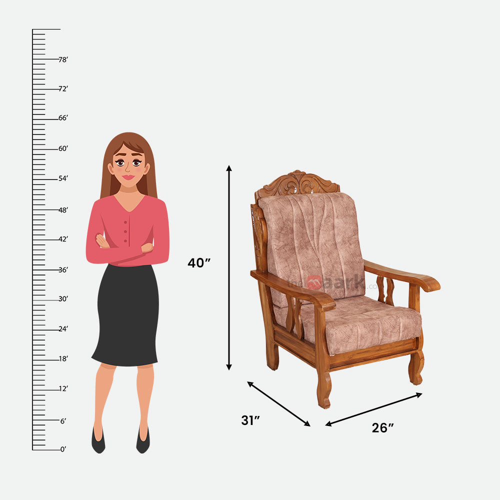 MAARK WOODEN SOFA SET (3+1+1) S-10 WCF